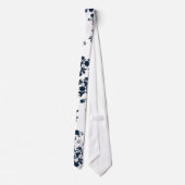 moderne BlumenSilhouettemonogramm-Krawatte Krawatte (Rückseite)