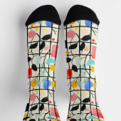 Moderne Blumensocken mit geometrischem Gitterdesig Socken (Oben)