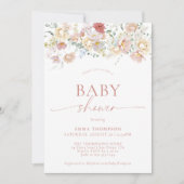 Moderne Blumenspül-Dusche | Boho Baby Shower Invit Einladung (Vorderseite)