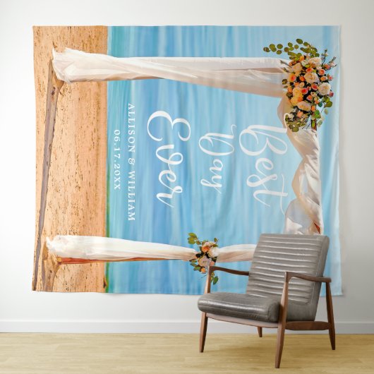 Moderne Blumenstrasse Foto Prop Wedding Wandteppich (Beispiel (Horizontal))