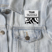Moderne Blumenteam-Bräutigam SCHWARZWEISS-MÄNNER Button (Beispiel)