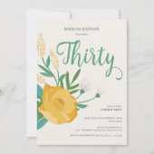 Moderne Blumenüberraschung 30. Geburtstag Party Einladung (Vorderseite)