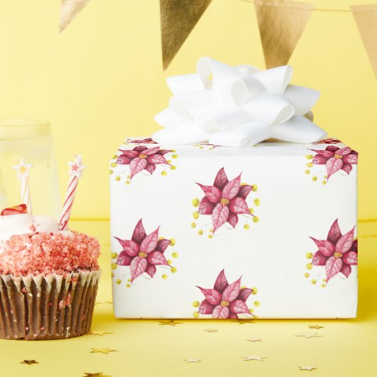 Moderne Blumenwärme Rote Weihnachten Geschenkpapier (Geburtstagsparty)