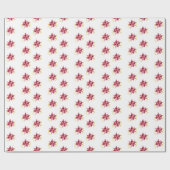 Moderne Blumenwärme Rote Weihnachten Geschenkpapier (Flach)