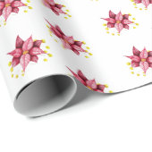 Moderne Blumenwärme Rote Weihnachten Geschenkpapier (Rolleneckpunkt)