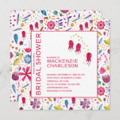 Moderne Blumenwasser Bridal Dusche Einladung (Vorne/Hinten)