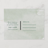 Moderne Blumenwasserfarbe Save the Date Hochzeit Ankündigungspostkarte (Rückseite)