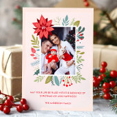 Moderne Blumenweihnachtskarte Feiertagskarte