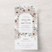 Moderne Blumenwelt auf einer Hochzeit All In One Einladung (Innen Boden)