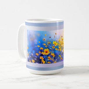 Moderne Blumenwiese Kaffeetasse