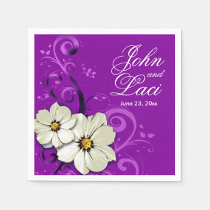 Moderne Blumenwirbelkurse Violette Serviette