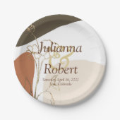 Moderne Blumenzettel-Teller Pappteller (Vorderseite)