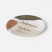 Moderne Blumenzettel-Teller Pappteller (Schrägansicht)