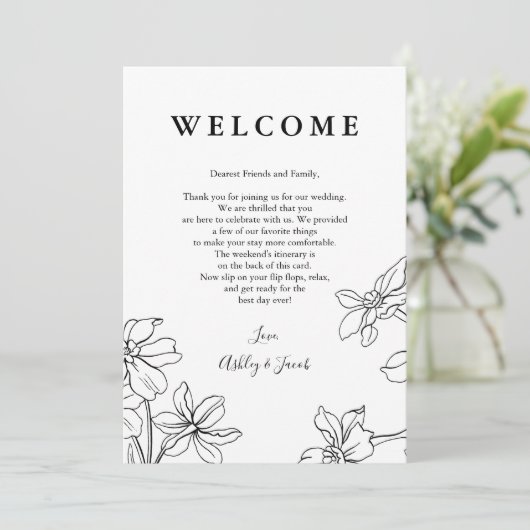 Moderne Blumenzettel und Reiseroute Programm (Stehend Vorderseite)