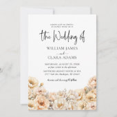 Moderne Blumenzunge Wasserfarbenpastel Hochzeit Einladung (Vorderseite)