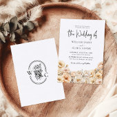 Moderne Blumenzunge Wasserfarbenpastel Hochzeit Einladung