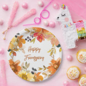 Moderne Blumige Friendsgiving  Pappteller (Party)