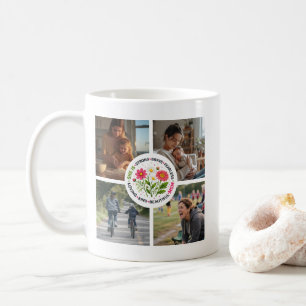 Moderne Blumige Mehrfach-Foto-Personalisierung zum Kaffeetasse