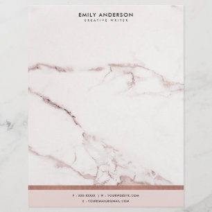 MODERNE, BLUSFRISCHE ROSE GOLD-MÄRBTEXTURE BRIEFBOGEN