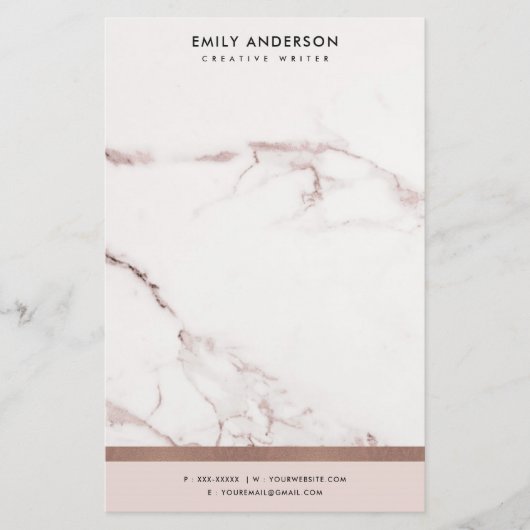 MODERNE, BLUSFRISCHE ROSE GOLD-MÄRBTEXTURE BRIEFPAPIER (Vorderseite)