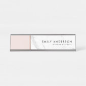 MODERNE, BLUSFRISCHE ROSE GOLD-MÄRBTEXTURE SCHREIBTISCHNAMENSPLAKETTE (Vorderseite )