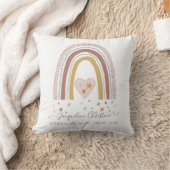 Moderne blush-armes Rainbow Baby Girl Birth Stats Kissen (Decke)