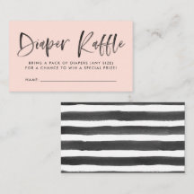 Moderne Blush-Baby-Shower-Windel-Raffle-Tickets