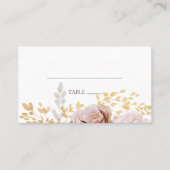 Moderne Blush Bloral | Flat Wedding Platzkarte (Vorderseite)