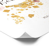 Moderne Blush Bloral | Gast Book Sign Poster (Ecke)