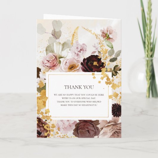 Moderne Blush Bloral | Gedeckte Hochzeit Programm (Rückseite)