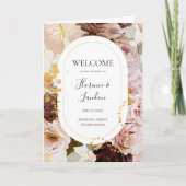 Moderne Blush Bloral | Gedeckte Hochzeit Programm (Vorderseite)