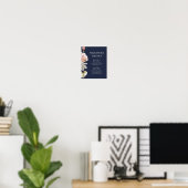 Moderne Blush Bloral | Getränke für Schiffe Poster (Heimbüro)
