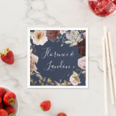 Moderne Blush Bloral | Hochzeit der Marine Napkins Serviette (Beispiel)