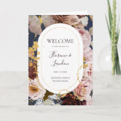 Moderne Blush Bloral | Hochzeitsmarsch Programm (Vorderseite)