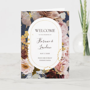 Moderne Blush Bloral Hochzeitsmarsch Programm