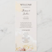 Moderne Blush Bloral | Hochzeitsprogramm für Wasse Programm (Vorderseite)