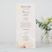 Moderne Blush Bloral | Hochzeitsprogramm für Wasse Programm (Stehend Vorderseite)