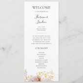 Moderne Blush Bloral | Hochzeitsprogramm Programm (Vorderseite)