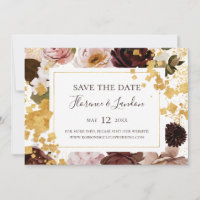 Moderne Blush Bloral | Horizontal Save the Date