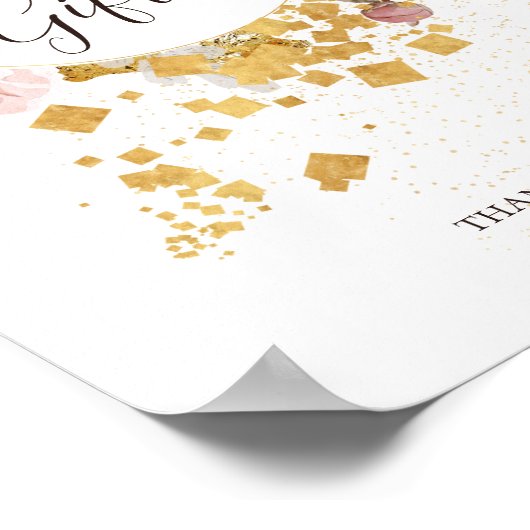 Moderne Blush Bloral | Kartenzeichen Poster (Ecke)