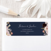 Moderne Blush Bloral | Navy Return Address Label (Insitu)