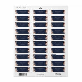 Moderne Blush Bloral | Navy Return Address Label (Vorne)