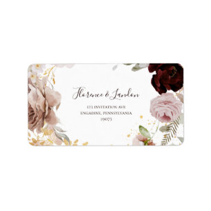 Moderne Blush Bloral   RSVP-Adressenkennzeichen fü Adressaufkleber
