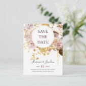 Moderne Blush Bloral | Save the Date Postkarte (Stehend Vorderseite)