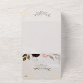 Moderne Blush Bloral | Siegel und Senden von Aquar All In One Einladung (Außenbereich)