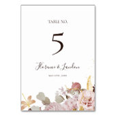 Moderne Blush Bloral | TISCHNUMMER (Rückseite)