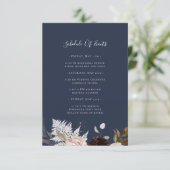 Moderne Blush Bloral | Veranstaltungskalender der  Begleitkarte (Stehend Vorderseite)