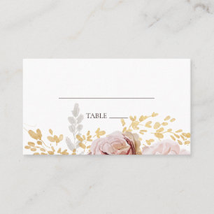 Moderne Blush Bloral WasserfarbenflatHochzeit Platzkarte