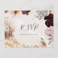 Moderne Blush Bloral | Watercolor Wedding RSVP