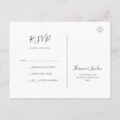Moderne Blush Bloral | Watercolor Wedding RSVP Postkarte (Rückseite)
